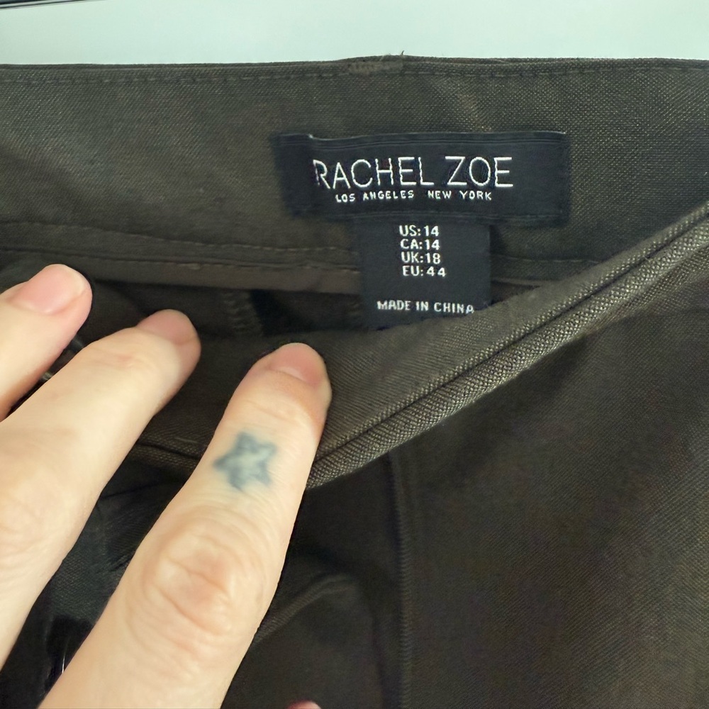 Rachel Zoe wide leg dark green dress pants